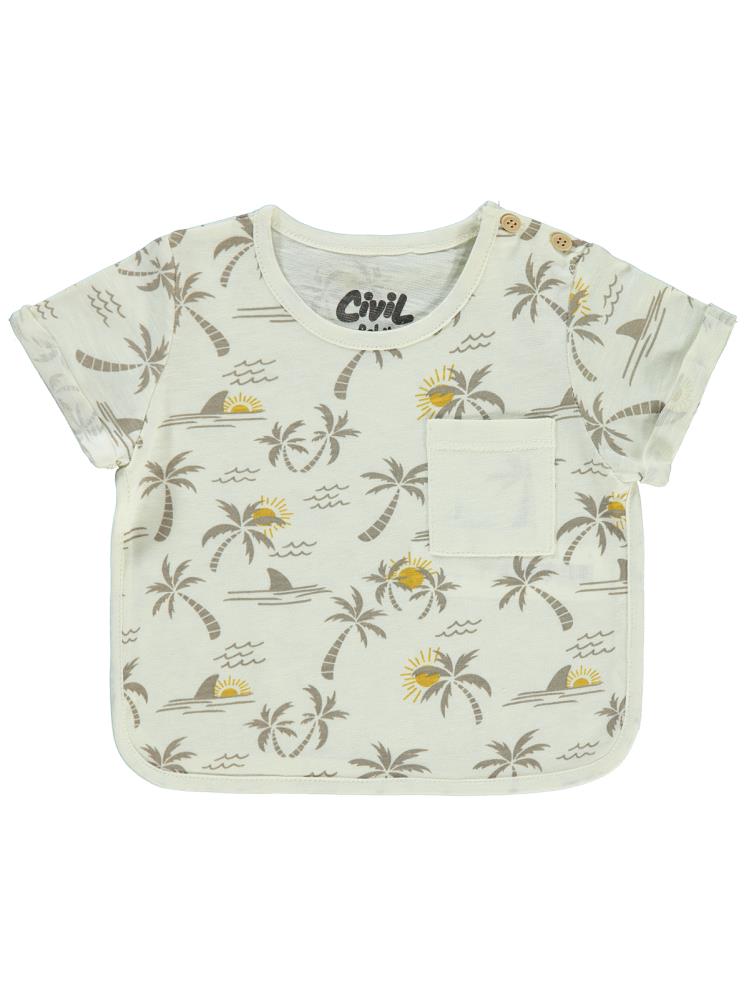 Civil Baby Hello Summer Empirme 6-18 Ay Tişört - Ekru