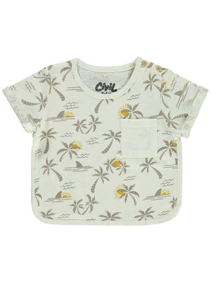 Civil Baby Hello Summer Empirme 6-18 Ay Tişört - Ekru