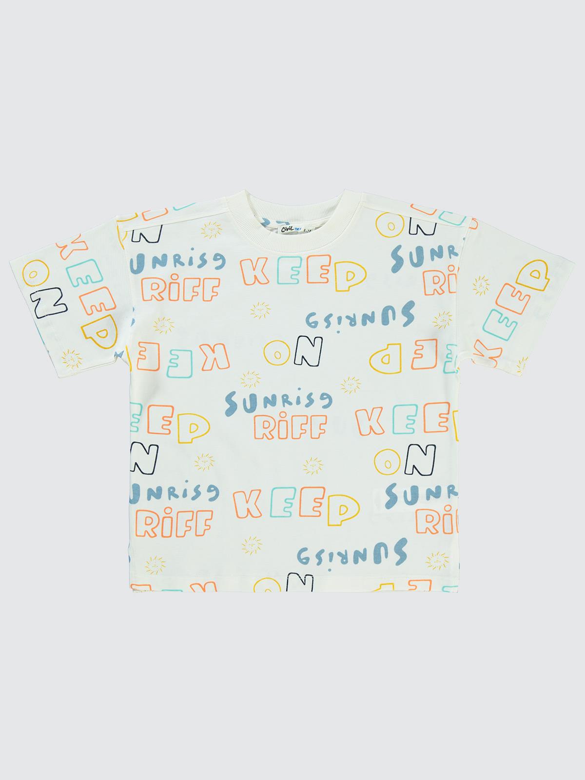 Civil Boys Keep On Empirme Oversize 10-13 Yaş Tişört - Bej