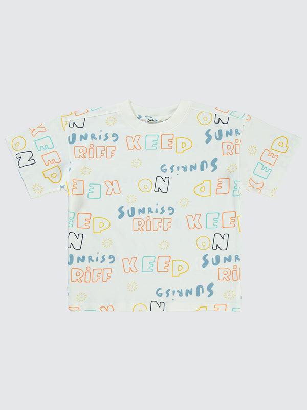 Civil Boys Keep On Empirme Oversize 6-9 Yaş Tişört - Bej