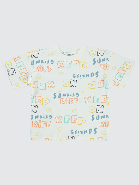 Civil Boys Keep On Empirme Oversize 6-9 Yaş Tişört - Bej