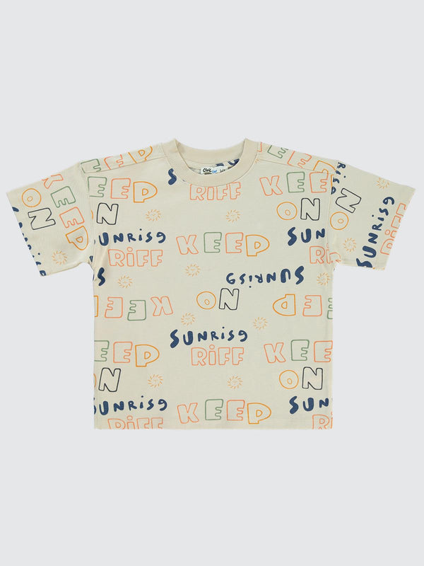 Civil Boys Keep On Empirme Oversize 6-9 Yaş Tişört - Bej