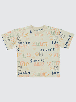 Civil Boys Keep On Empirme Oversize 6-9 Yaş Tişört - Bej