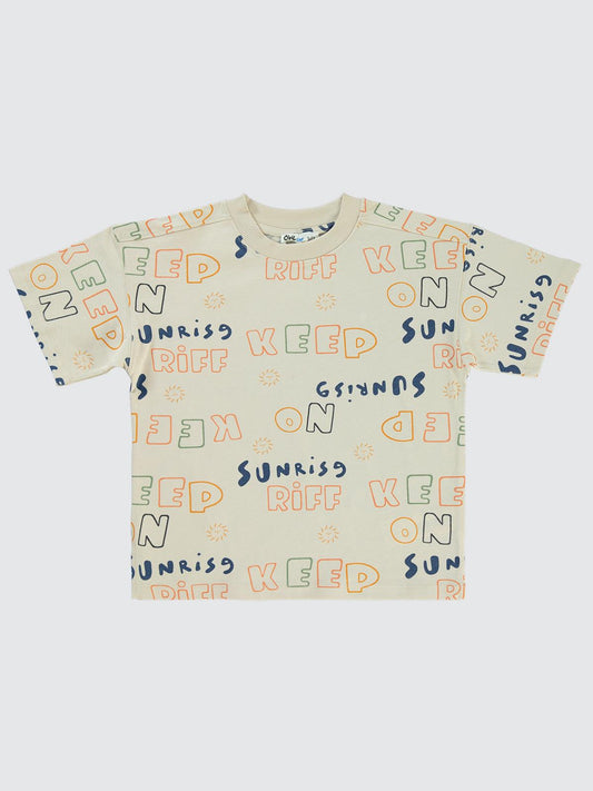 Civil Boys Keep On Empirme Oversize 6-9 Yaş Tişört - Bej