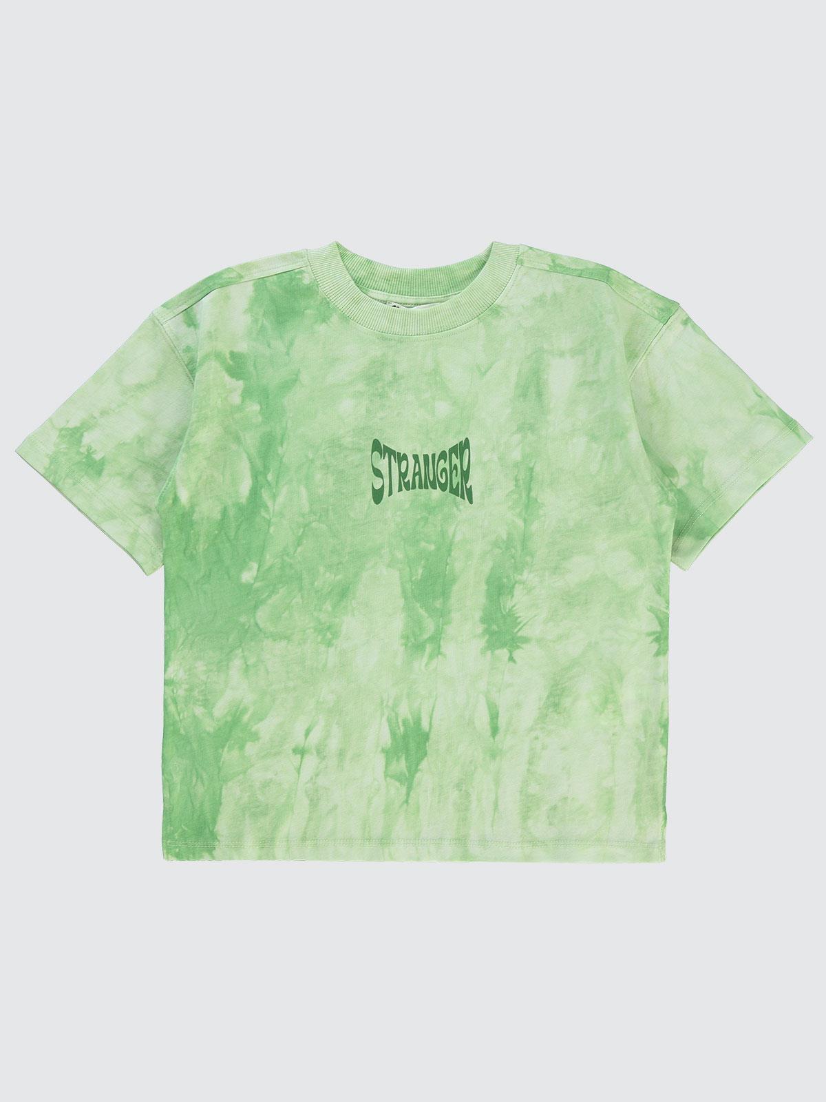 Civil Boys Stranger  Baskılı Oversize 10-13 Yaş Tişört - Yeşil