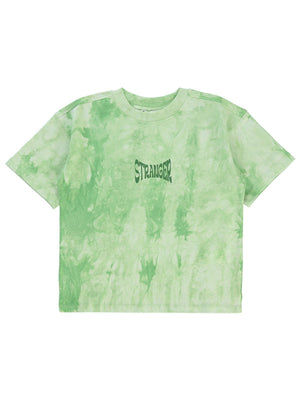 Civil Boys Stranger  Baskılı Oversize 10-13 Yaş Tişört - Yeşil