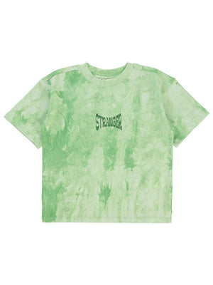 Civil Boys Stranger  Baskılı Oversize 10-13 Yaş Tişört - Yeşil