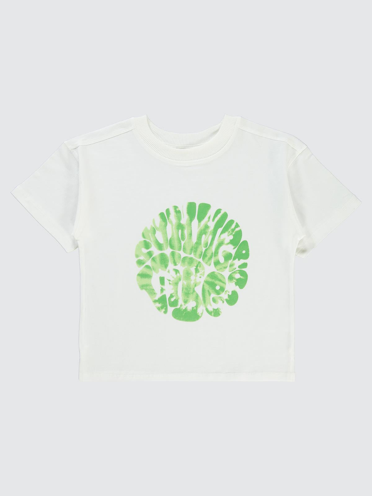 Civil Boys Summer Baskılı Oversize 10-13 Yaş Tişört - Yeşil