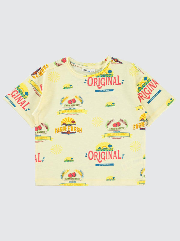 Civil Boys Farm Empirme Oversize 10-13 Yaş Tişört - Sarı