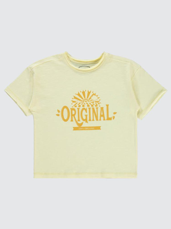 Civil Boys Orıgınal Baskılı Oversize 6-9 Yaş Tişört - Sarı