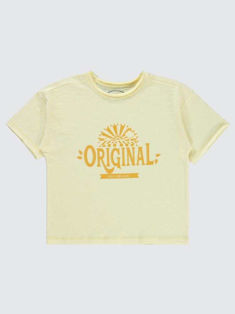Civil Boys Orıgınal Baskılı Oversize 6-9 Yaş Tişört - Sarı