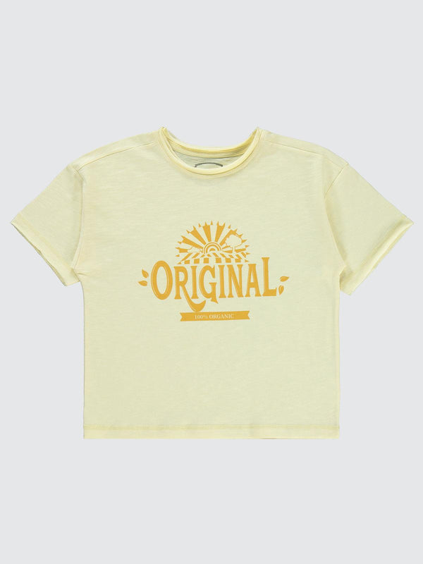 Civil Boys Orıgınal Baskılı Oversize 10-13 Yaş Tişört - Sarı