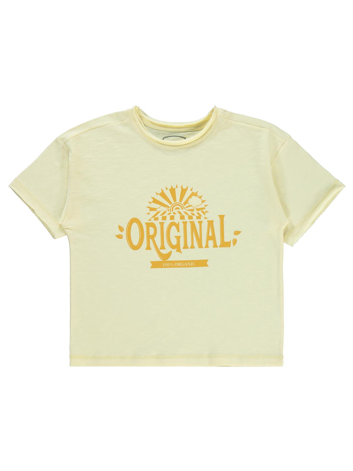 Civil Boys Orıgınal Baskılı Oversize 10-13 Yaş Tişört - Sarı