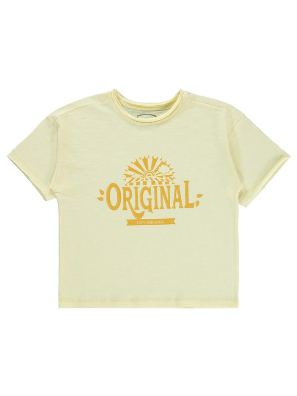 Civil Boys Orıgınal Baskılı Oversize 6-9 Yaş Tişört - Sarı