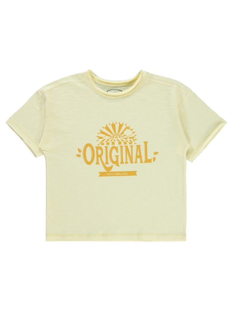 Civil Boys Orıgınal Baskılı Oversize 6-9 Yaş Tişört - Sarı