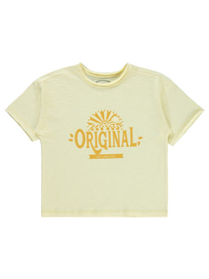 Civil Boys Orıgınal Baskılı Oversize 6-9 Yaş Tişört - Sarı