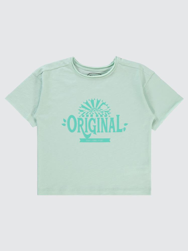 Civil Boys Orıgınal Baskılı Oversize 6-9 Yaş Tişört - Yeşil