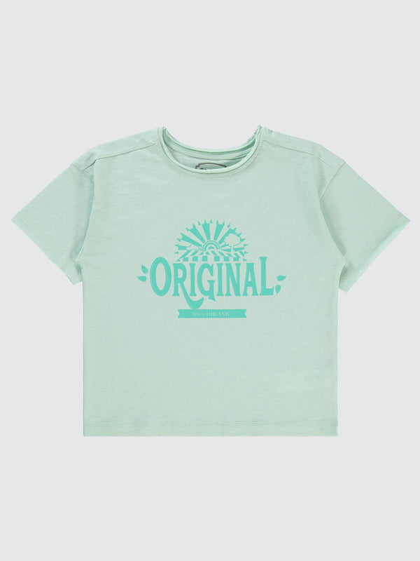 Civil Boys Orıgınal Baskılı Oversize 10-13 Yaş Tişört - Yeşil