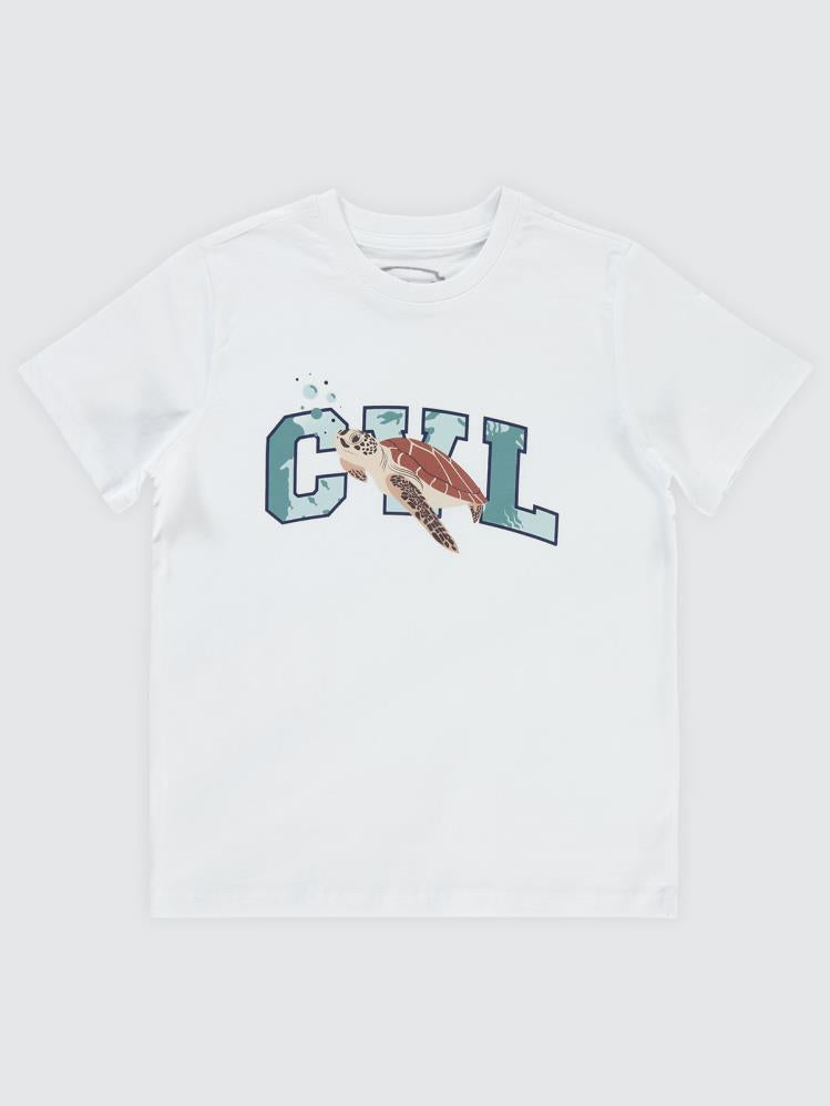 Civil Boys Cvl Caretta Baskılı 10-13 Yaş Tişört - Beyaz