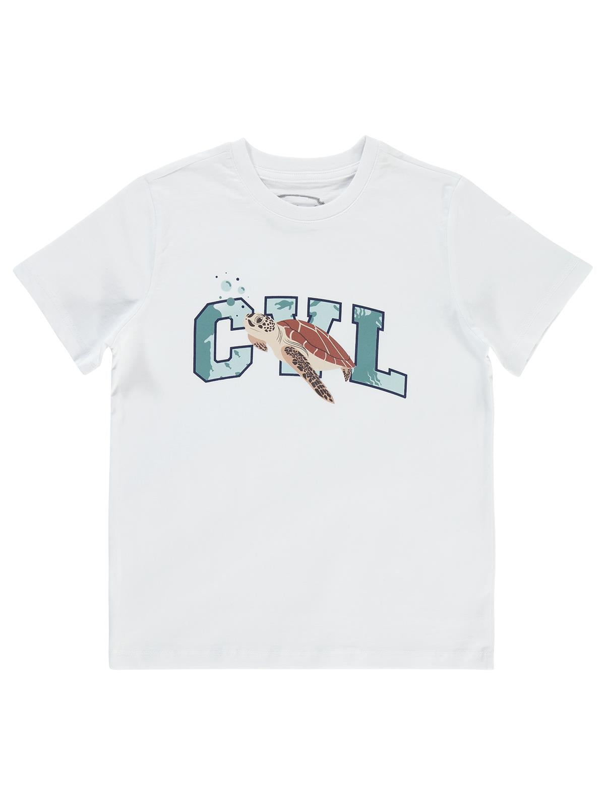 Civil Boys Cvl Caretta Baskılı 10-13 Yaş Tişört - Beyaz