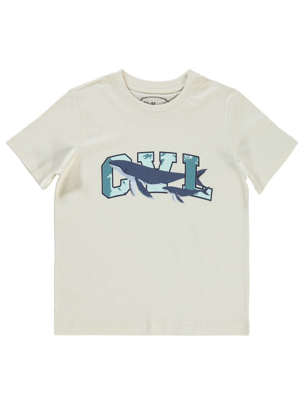 Civil Boys Cvl Balina Baskılı 6-9 Yaş Tişört - Fil Dişi