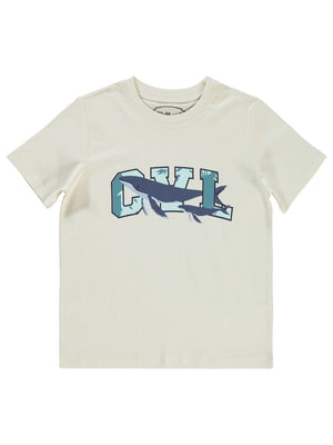 Civil Boys Cvl Balina Baskılı 6-9 Yaş Tişört - Fil Dişi