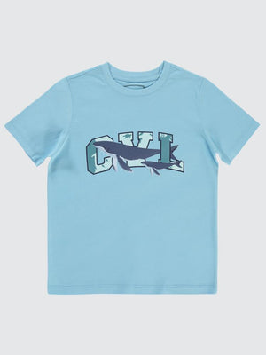 Civil Boys Cvl Balina Baskılı 10-13 Yaş Tişört - Mavi