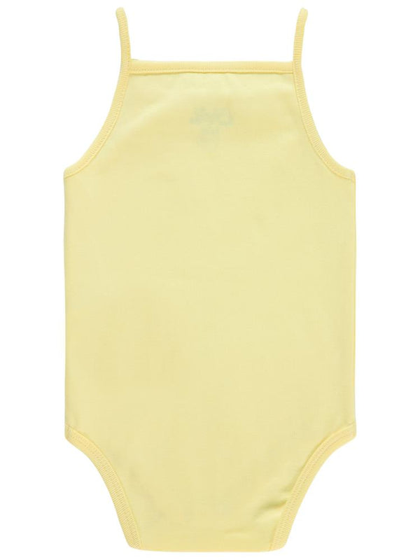 Civil Baby Penye İp Askılı Dantelli 2-3 Yaş Kız Çıtçıtlı Badi - Sarı