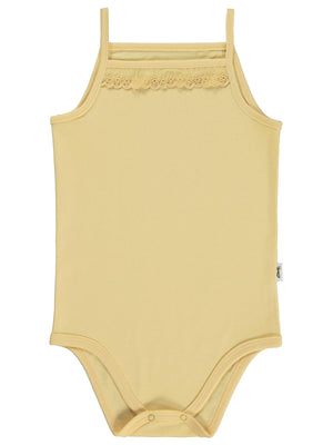 Civil Baby Penye İp Askılı Dantelli 2-3 Yaş Kız Çıtçıtlı Badi - Sarı