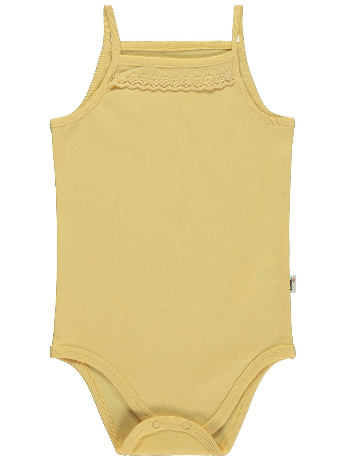 Civil Baby İp Askılı Dantelli 12-24 Ay Kız Çıtçıtlı Badi - Sarı