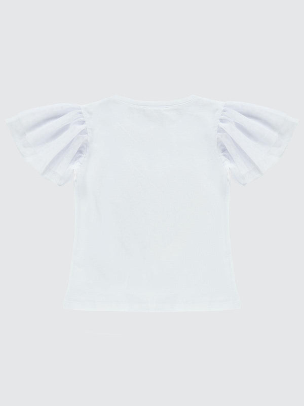 Civil Girls Kolları Tül Lyc Süprem 4-9 Yaş Tişört - Mavi