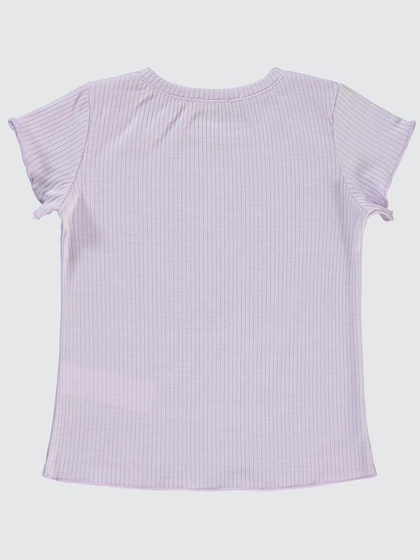 Civil Girls Derby Ribana Trend Taş İşlemeli 2-5 Yaş Tişört - Lila