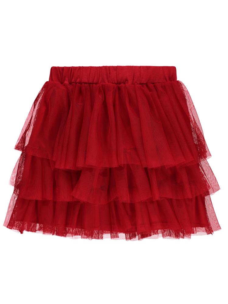 Civil Girls Kat Kat Tütülü Etek 4-9 Yaş Etek - Kırmızı