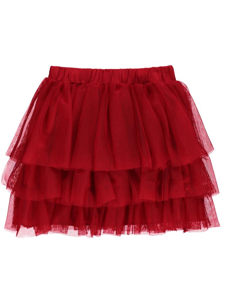 Civil Girls Kat Kat Tütülü Etek 4-9 Yaş Etek - Kırmızı