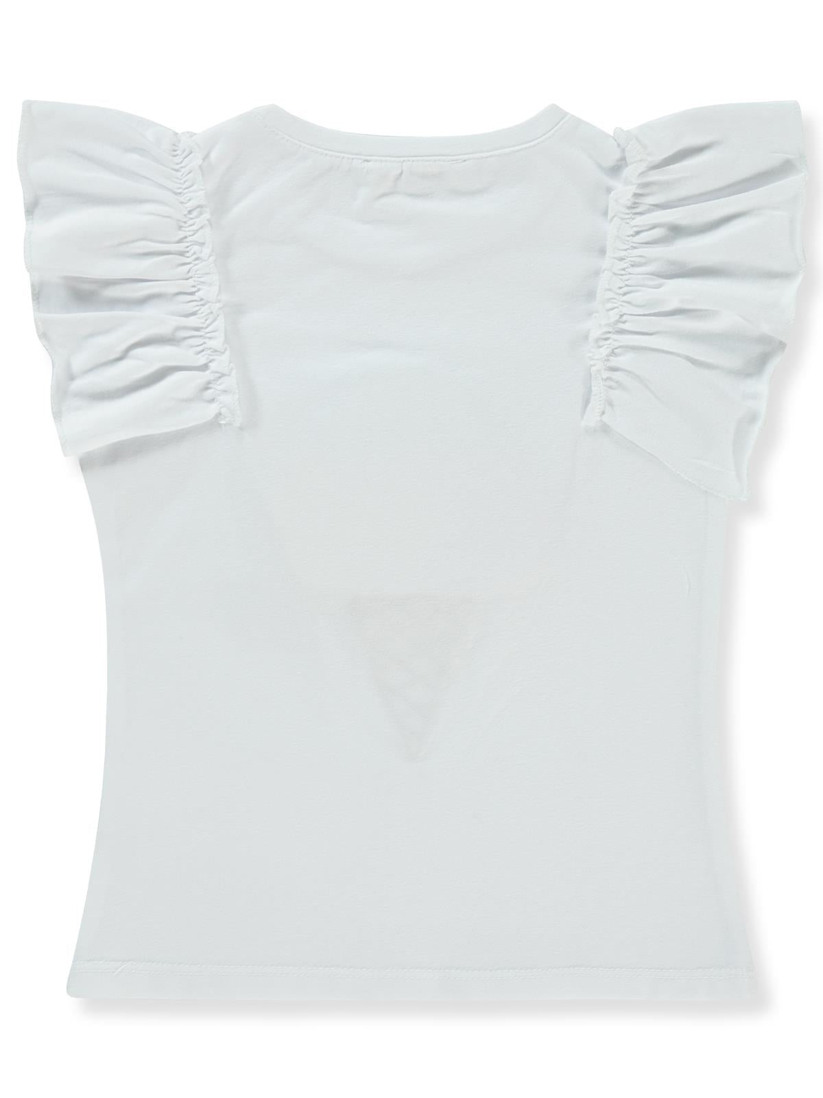 Civil Girls Dondurma Lase Nakışlı 2-5 Yaş Tişört - Beyaz