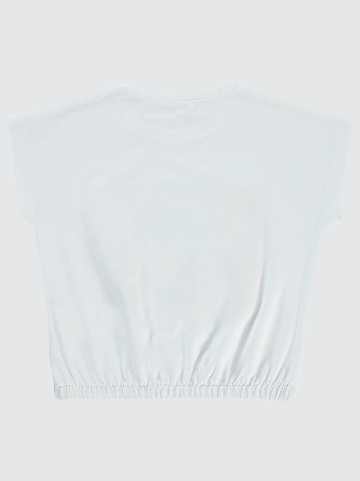 Civil Girls Fancy Baskılı 2-5 Yaş Tişört - Beyaz