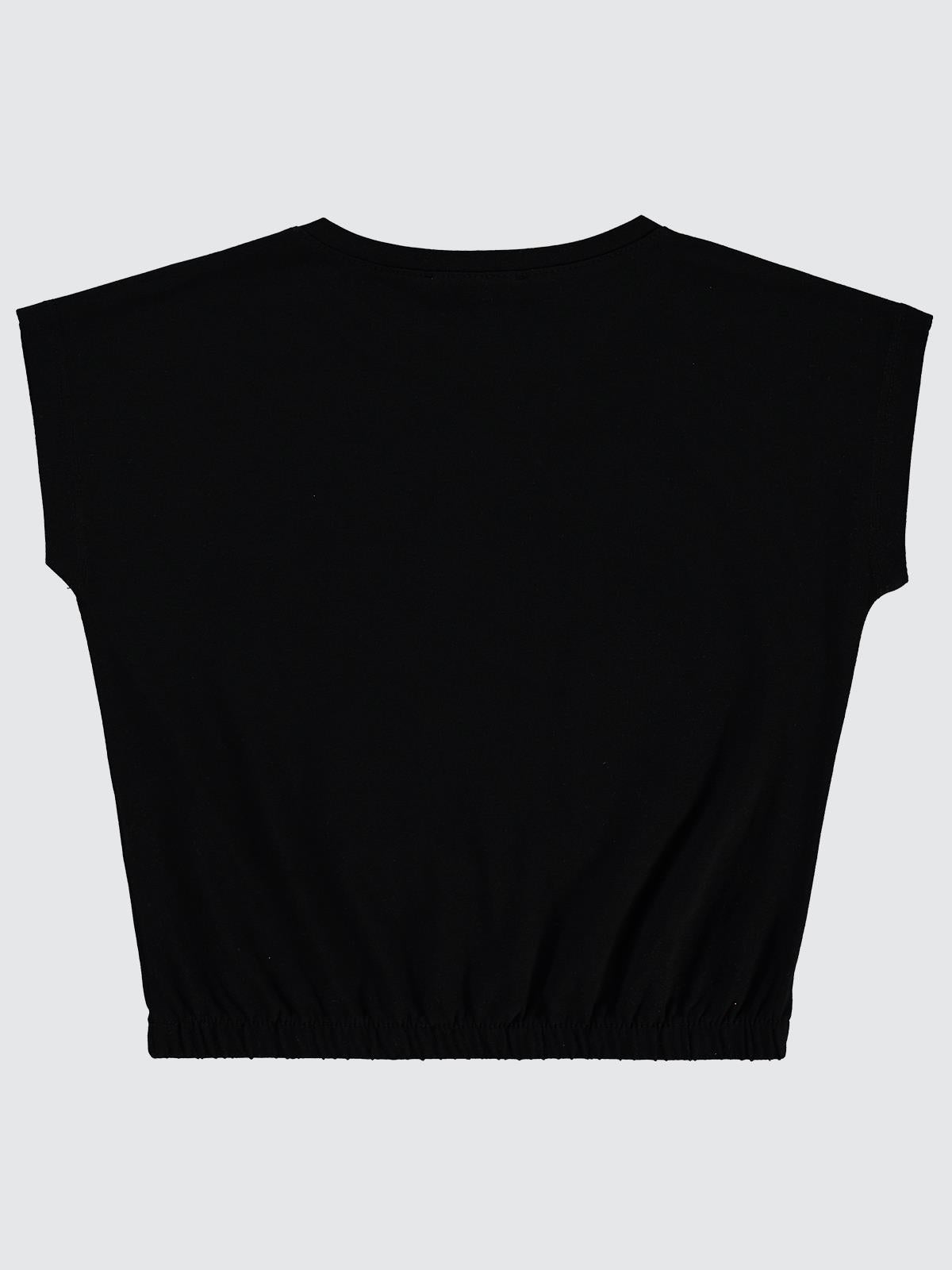 Civil Girls Fancy Baskılı 2-5 Yaş Tişört - Siyah