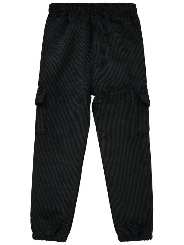 Civil Girls Kargo Cepli Kadife 10-13 Yaş Pantolon - Siyah