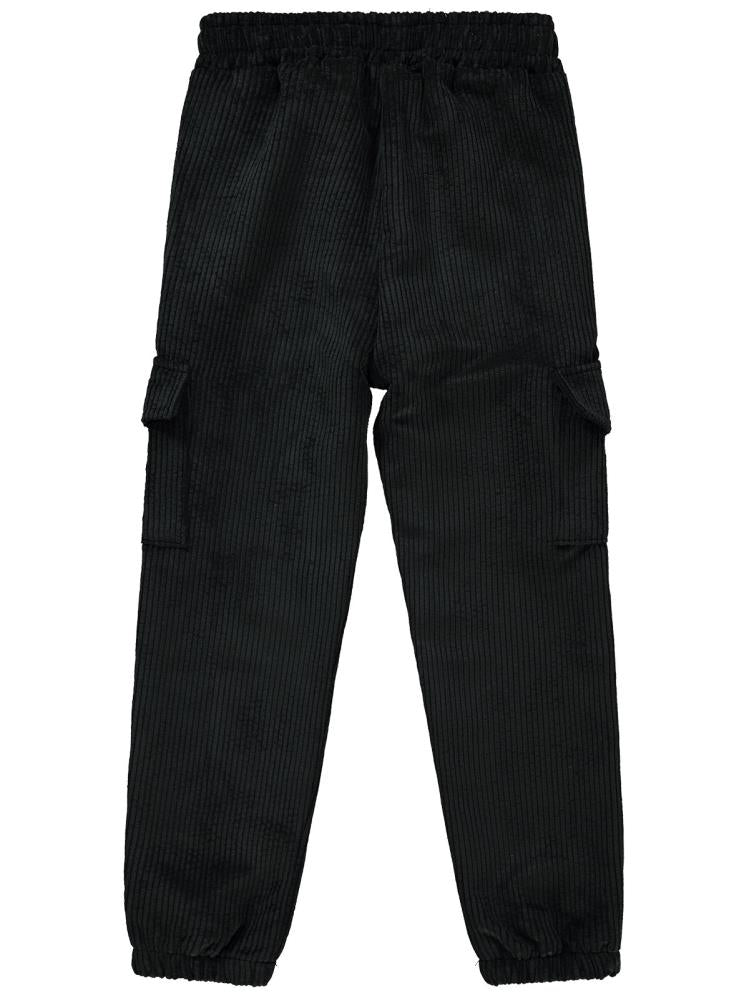 Civil Girls Kargo Cepli Kadife 10-13 Yaş Pantolon - Siyah