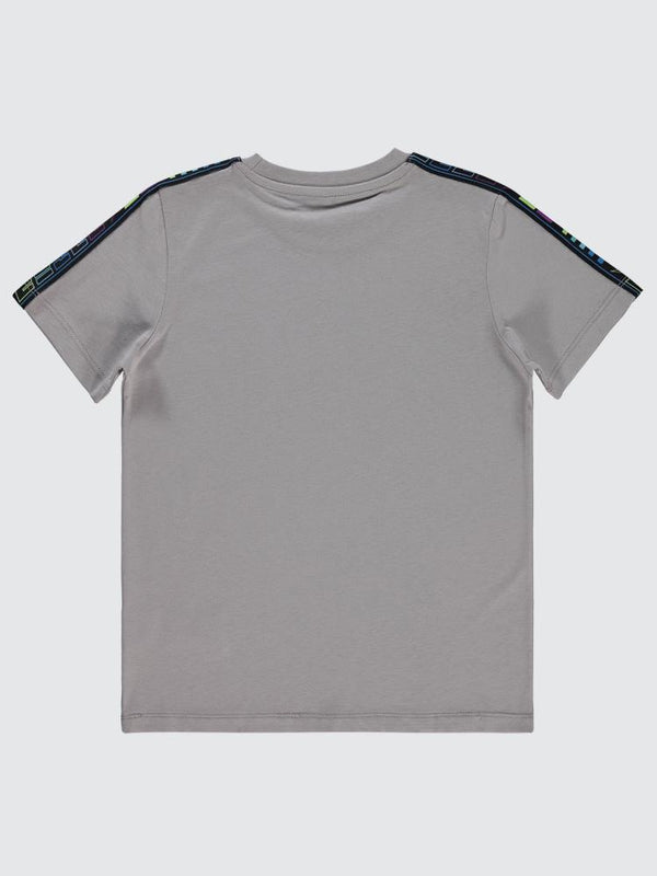 Civil Boys Tekerlek Baskılı 10-13 Yaş Tişört - Gri