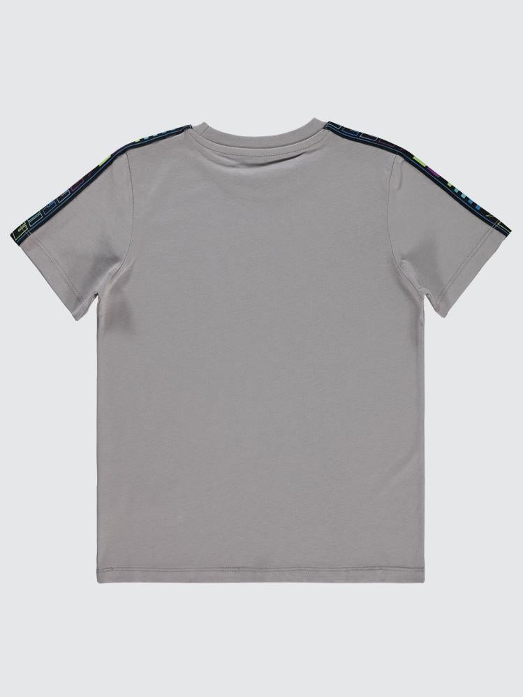 Civil Boys Tekerlek Baskılı 10-13 Yaş Tişört - Gri