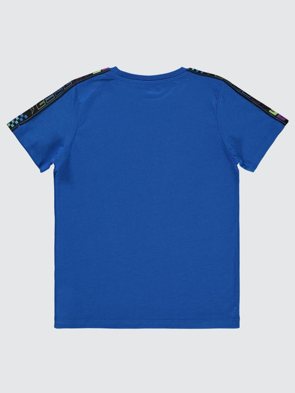 Civil Boys Tekerlek Baskılı 10-13 Yaş Tişört - Mavi