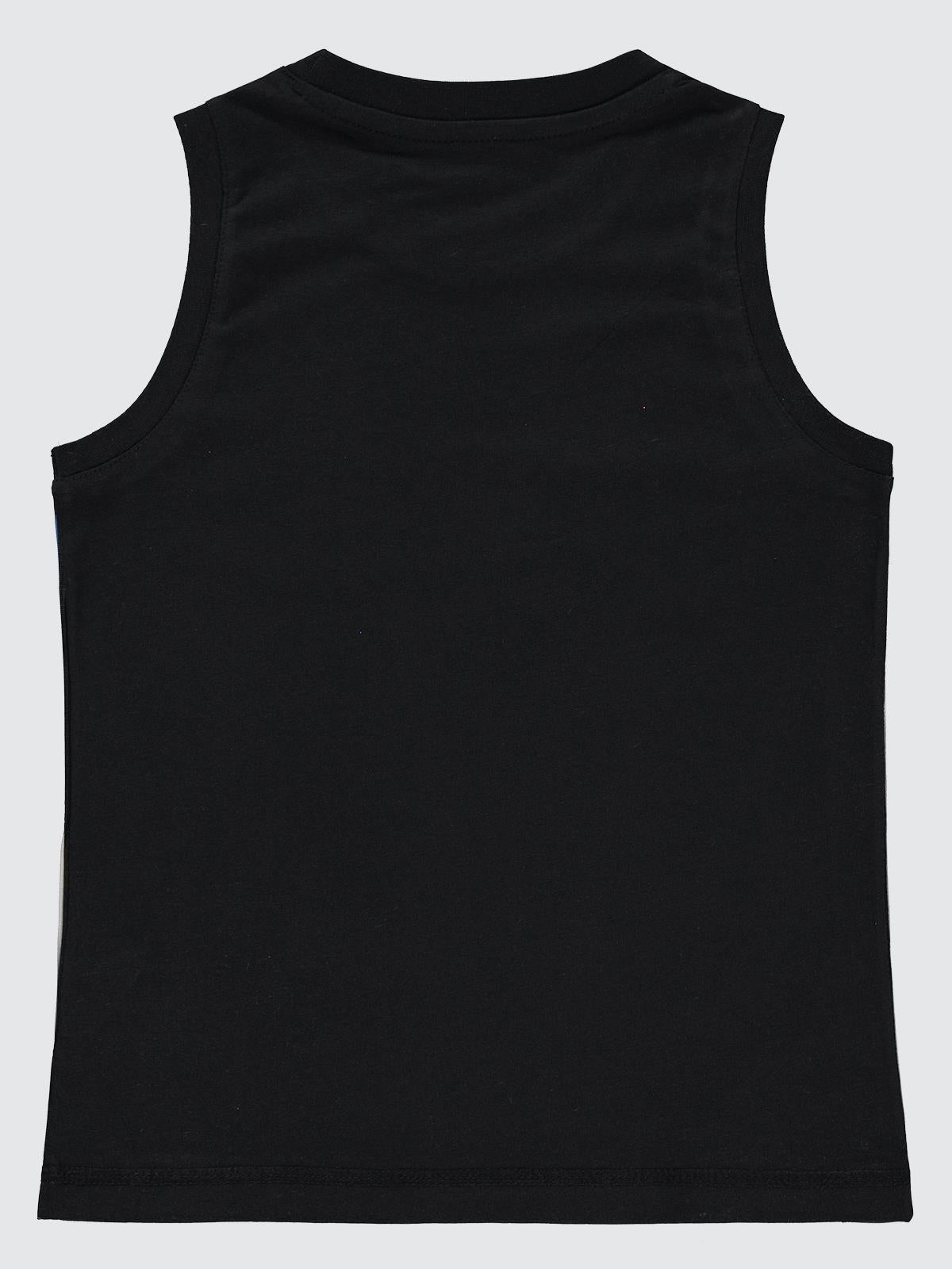 Civil Boys 96 Baskılı Sıfır Kol 6-9 Yaş Tişört - Siyah