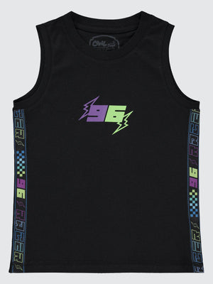 Civil Boys 96 Baskılı Sıfır Kol 6-9 Yaş Tişört - Siyah