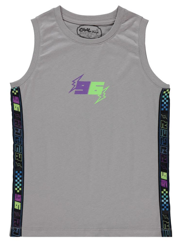 Civil Boys 96 Baskılı Sıfır Kol 10-13 Yaş Tişört - Gri