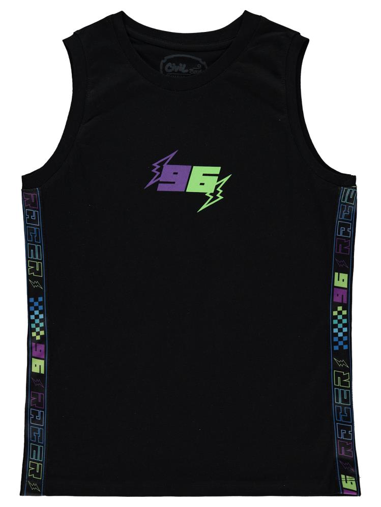 Civil Boys 96 Baskılı Sıfır Kol 10-13 Yaş Tişört - Siyah