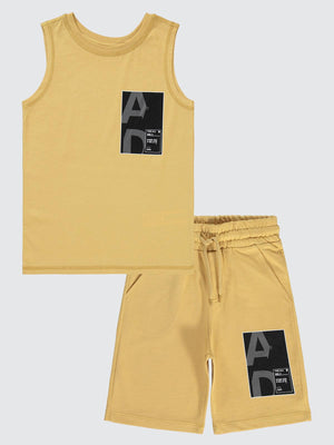 Civil Boys Type Baskılı Kaprili 6-9 Yaş Takım - Bej