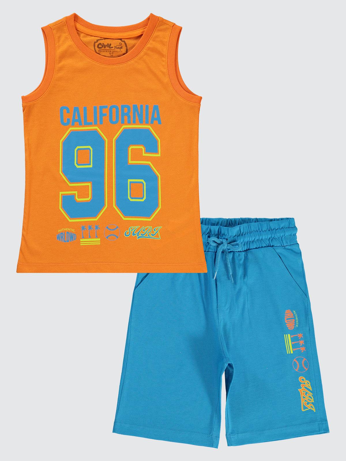 Civil Boys 96 Baskılı Kaprili 6-9 Yaş Takım - Turuncu