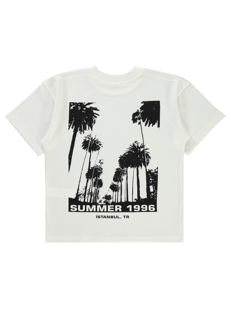 Civil Boys Summer Baskılı Oversıze 10-13 Yaş Tişört - Ekru