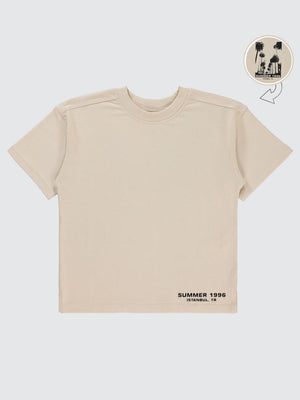 Civil Boys Summer Baskılı Oversıze 6-9 Yaş Tişört - Bej